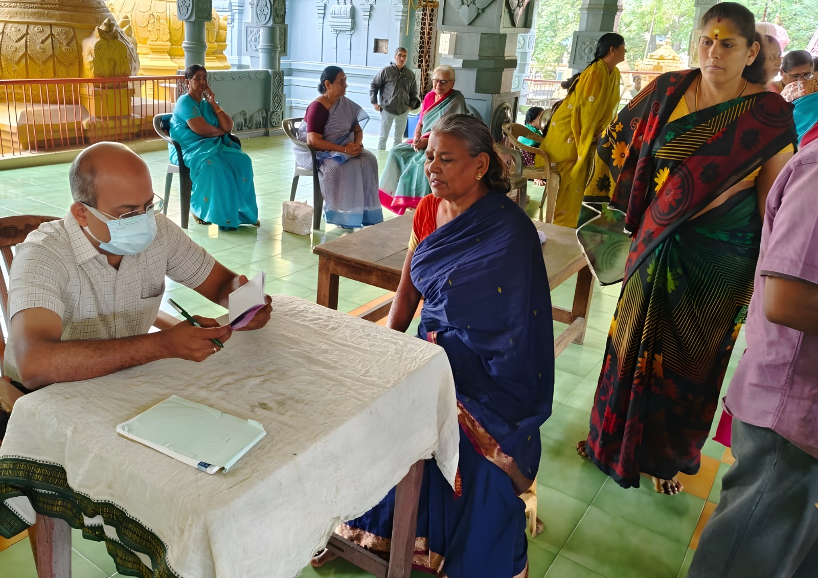 A mobile medical van in a rural community.